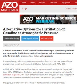 Alternative Options for Distillation of Gasoline at Atmospheric Pressure