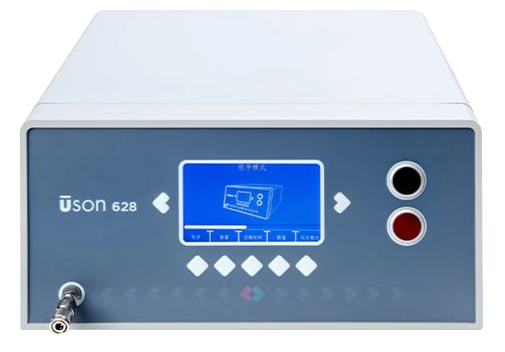 Front view of a Uson 628 device with a digital display and control buttons.