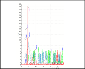 Chromatogram with peaks identification on DHA-FE
