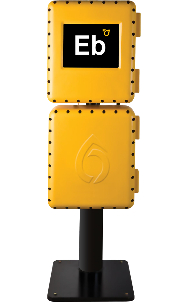Yellow Icon Ethanol Blend Optimizer Analyzer with two stacked rectangular units, featuring a digital display showing 